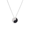 Yin yang enamel pendant necklace with black and silver two-tone yin yang charm